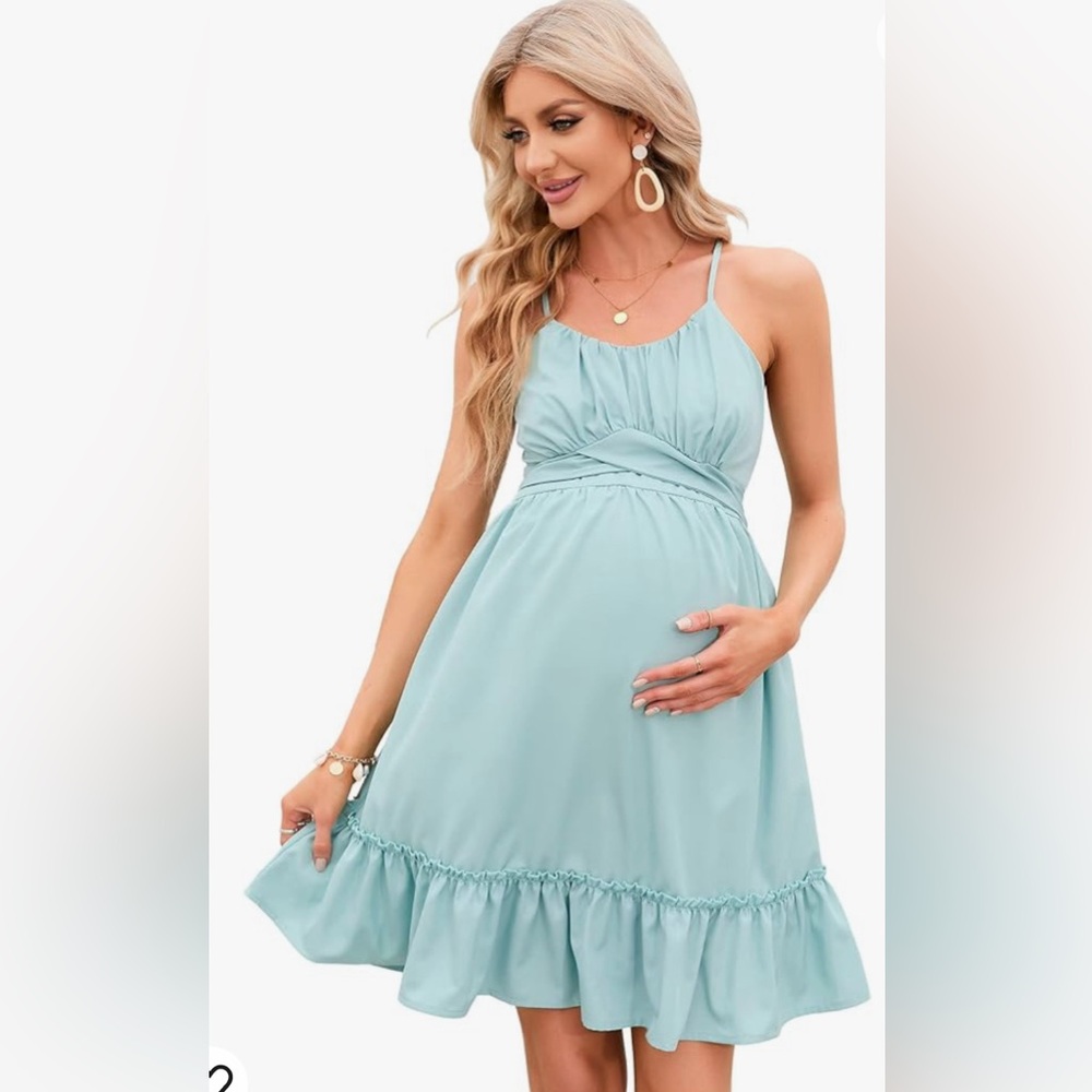 ☀️ NWT FunJuly strappy maternity dress